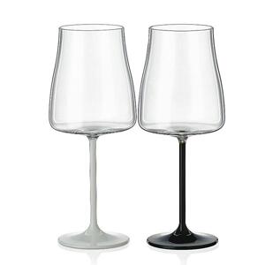 Crystalex Pohár Black White stems 400 ml 2 ks