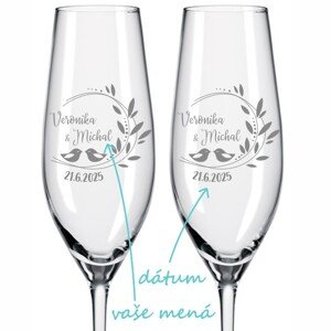 Svadobné poháre na sekt Romance 2 ks