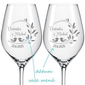 Svadobné poháre na víno Romance 2 ks