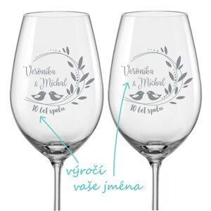 Poháre na víno k výročiu Romance, 2 ks
