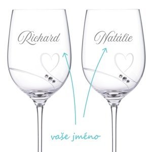 Poháre na víno k výročiu Diamante Romance 2 ks