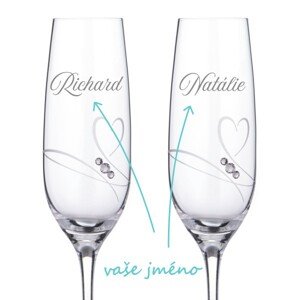 Poháre na sekt k výročiu Diamante Romance 2 ks