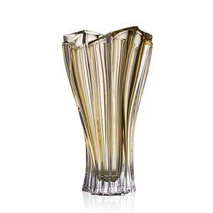 Aurum Crystal váza Platnica amber 320 mm